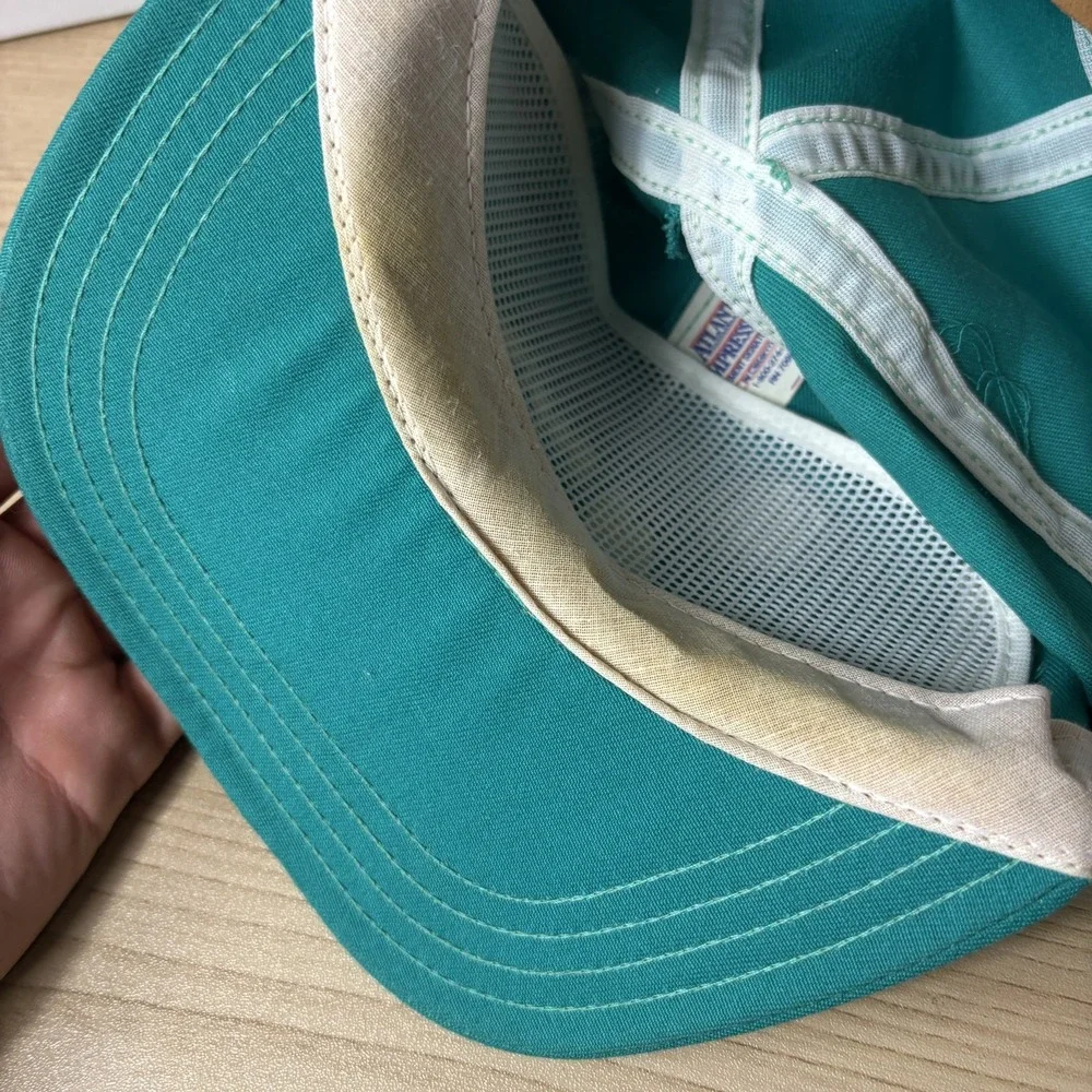 Vintage GE Capital Hat Cap Strap Back Teal Green Embroidered Promo Mens 90s